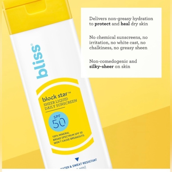 BLISS Blockstar Sheer Liquid Daily‎ Mineral spf 50 Sunscreen new - Picture 5 of 5